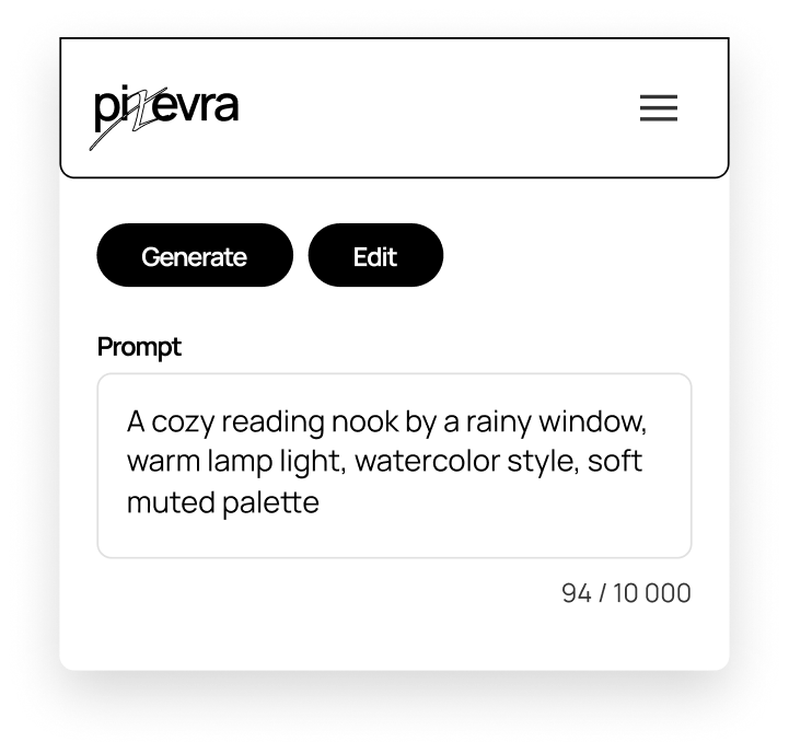 Pixevra studio — generate